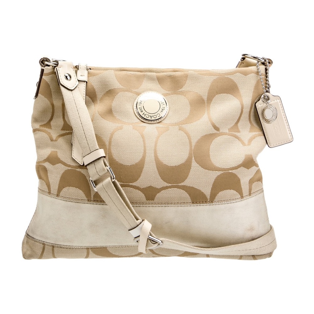Vintage Y2K Coach Signature Jacquard Striped Shoulder/Crossbody Bag - Picture 3 of 11